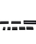DIP IC Sockets Assortment Kit 150 Pieces 2.54mm Pitch Includes 6 Pin 30pcs to 40 Pin 15pcs shown in eight sizes for prototyping