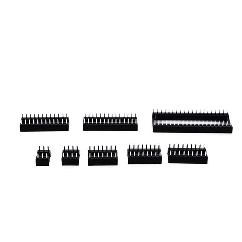 DIP IC Sockets Assortment Kit 150 Pieces 2.54mm Pitch Includes 6 Pin 30pcs to 40 Pin 15pcs shown in eight sizes for prototyping