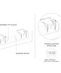 4 Pack Adhesive Mount Shelf Support Brackets Transparent PP Plastic Easy Install Diagram