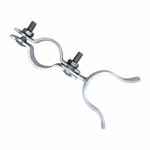 One And Three Eighths Inch Fork Latch Galvanized Fence Gate Latch For Chain Link Gate Frames With Padlock Hole Wall Mount To Post Built Tough And Lockable Rust Resistant Replacement showing side view with bolts visible