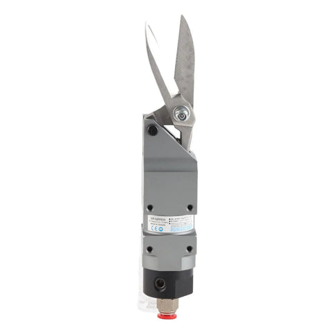 Air Metal Sheet Shear Workhorse Pneumatic Scissors Nipper For Cutting Copper Iron Fiber And Plastic Sheets With Gauge Accuracy Heavy Duty Multipurpose Sheet Cutter AM 10 100S, front view.