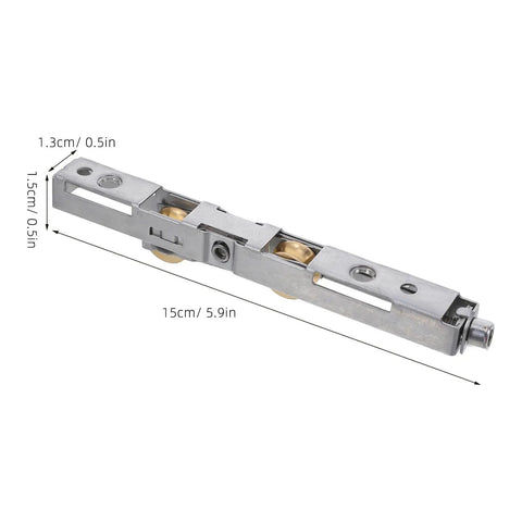 Top Shelf Sliding Door Roller Replacement Kit With Hella Smooth Silent Rollers For Glass And Patio Tracks Heavy Duty 6 By 0.5 Inch showing stainless steel casters.