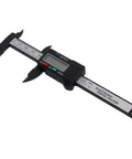 YUEHISY Digital Caliper Mini LED 0 100mm Plastic Lightweight Portable in black with digital display and measurement conversion buttons.