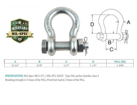 Tough As Nails Marine Grade T316 Stainless Steel Drop Forged Anchor Shackle With Bolt Pin For Heavy Duty Boat Rigging Lifting And Dockside Mooring Setup 5/16 Inch
