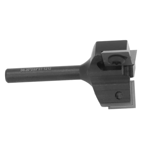 Premium 1/4 Inch Shank Router Bit With Anti Backlash Design And Three Carbide Inserts For Smooth CNC Woodworking close-up view