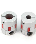 Two Pack Aluminum Plum Flexible Shaft Coupler 8mm To 12mm Bore 25mm Diameter 30mm Length Motor Connector for 3D printers