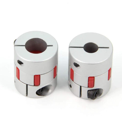 Two Pack Aluminum Plum Flexible Shaft Coupler 8mm To 12mm Bore 25mm Diameter 30mm Length Motor Connector for 3D printers