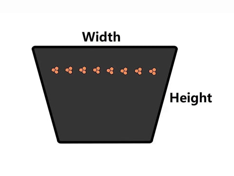 Diagram of Beefy Rubber V Belt Wrapped Black For Industrial Machinery 1753mm Inside Circumference 13mm Width 8mm Height