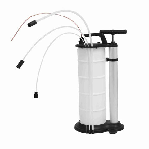 Easy Grip Hand Operated Oil Pump For Quick Engine Fluid Extraction With Suction Hose and Smooth Manual Action, 9L capacity with multiple hoses