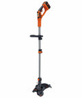 Front view of 40V Max Cordless String Trimmer And Edger With Telescoping Pole Two In One Weed Wacker, battery attached