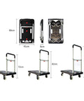 Foldable Hand Truck Dolly Cart With 150 Kg Load Capacity, Heavy Duty Aluminum Frame, Adjustable Pull Rod, Grab And Go Collapsible Cart For Travel, Moving, And Logistics, Easy Fold Storage, Durable Chassis, 68cm folded