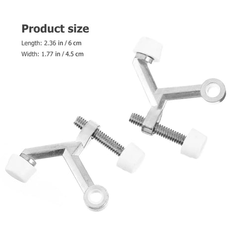 Heavy Duty Zinc Alloy Door Stopper Set Two Pack Anti Pinch Wall Protectors With Maximum Grip Prevent Door Slams And Wall Damage
