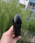 Close-up of Hardwood Tsuka Katana Handle 10.2 Inch DIY Samurai Sword Grip With Alloy Copper Iron Fittings Real Or Fake Samegawa Black Ito Material