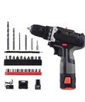 Heavy Duty Workhorse Cordless Drill Driver Set With Brushless Motor And Knockout Impact Wrench packed with accessories and charger.