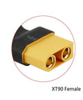 Close-up of XT90 female connector for 4 Pack XT60 To XT90 Battery Adapter Connectors For RC Lipo, ESC And Charger, Converts XT60 To XT90.