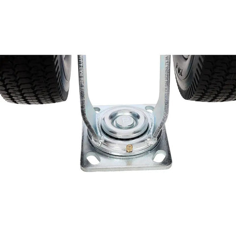 8 Inch Dual Wheel Swivel Caster With PU Pneumatic Wheels And Zinc Plated Top Plate 660 Lb Capacity Built To Haul Heavy Duty Industrial Caster