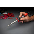 Person holding 60W Soldering Iron With LED Halo Ring For 360 Degree Lighting Ergonomic Pencil Grip For Pro Grade Precision And Control
