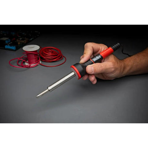 Person holding 60W Soldering Iron With LED Halo Ring For 360 Degree Lighting Ergonomic Pencil Grip For Pro Grade Precision And Control