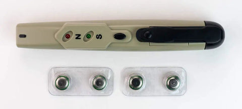 AMY6 Magnetic Tester Blue With Easy To Use Pocket Clip And Pen Style Design Red And Green LED Visual Alerts For North And South Poles Loud Buzzer Pinpoints Pole Locations Ideal For Quick Magnetic Checks with batteries visible
