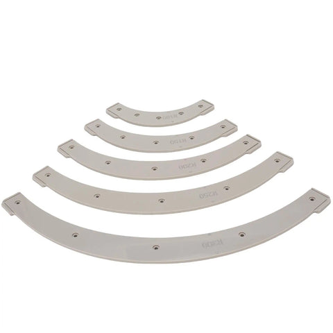 Total Shop Must Have Heavy Duty Round Corner Radius Router Template Set With Removable Jigs For Smooth Edge Work, 5 metal templates.