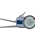 Rock Solid Digital Inside Outside Caliper Gauge With Pointer Dial For Blind Hole Measurement showing dial and measuring arms.
