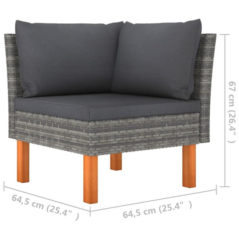 9 Piece Outdoor Garden Lounge Set With Weather Resistant PE Rattan And Steel Frame Zippered Cushions corner chair