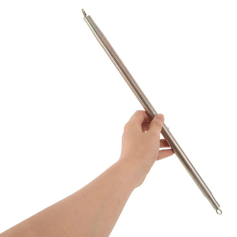 Hand holding Automatic Door Closer Spring Set With Hooks For Doors And Cabinets All Metal Spring Loaded Bent Tube Compact Design
