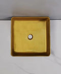 Bathroom Countertop Vessel Sink Bathroom Sink Hotel Apartment Bathroom Wash Basin Square Counter Basin Home Bathroom Vessel Sink Modern Art Basin Bathroom Sinks, square golden ceramic sink.