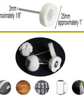 FPPO 1-Inch polishing buffing wheel set with wool felt wheels on 3mm shank, 50 pieces