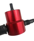 Double Head Sheet Nibbler And Metal Cutter Drill Attachment, red metal body, 360 degree adjustable for electric saws.