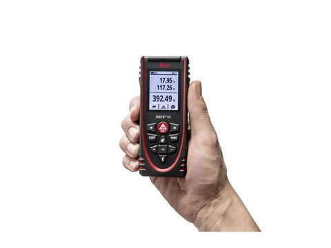 Disto X3 Laser Rangefinder With Bluetooth And 500 Ft Range, Tilt Sensor, Smart Horizontal, Add Subtract, Volume Control, IP65 Rugged Protection, Rotating Display, End Piece, Hand Loop, And Pouch For Indoor Or Outdoor Use, handheld laser rangefinder with display
