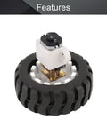 12V DC Mini Gear Motor N20 with D Shaft, fixed frame, nut, and plastic wheel for DIY toys and science projects, high torque micro gearbox.