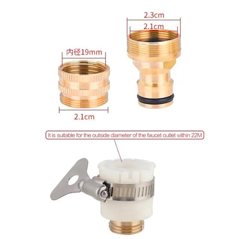5 Pack Hose Barb Connector Brass Water Pipe Fittings For Garden Hose And Faucet Adapters Universal 15Mm To 23Mm Thread Converter