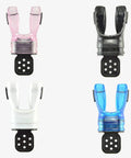 Four Custom Fit Silicone Scuba Mouthpieces For Adults in pink, black, white, and blue to cut jaw fatigue, easy to shape with hot water