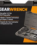 Heavy Duty Ratcheting Puller Set For Automotive Internal And External Pulls 2 And 5 Ton in sturdy carrying case