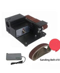 Compact Mini Electric Belt Sander With Multifunctional Polishing, Grinding, And Knife Sharpening Capabilities Perfect For Desktop Diy Projects Edging Tools And Detailed Metal Wood Work Easily Handle Various Tasks In Small Spaces with sanding belts