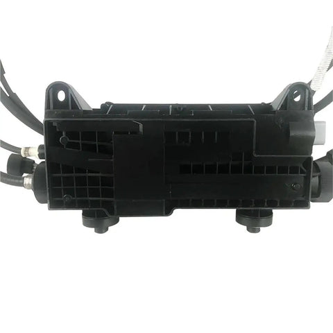 Electronic Parking Brake Actuator For Land Rover Discovery 4 2010 Through 2016 Built Tough Park Module Assembly Control Unit rear view showing connectors.
