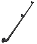 Solid As A Rock 5Ft Galvanized Steel Handrail For Indoor Outdoor Steps mounted with brackets for sturdy support.