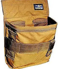 Aims Single Well Utility Pouch V2 in khaki, handcrafted in the USA for rugged workwear, Pro Flex 12 gauge copper hardware, EDC gear.