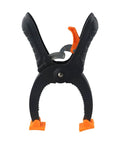 Ratcheting Hand Clamps Set With Quick Release Grip, 6 Inch And 8 Inch Jaw Openings, Heavy Duty Clamps For Woodworking And Carpentry, Pro Grade Build For Studio And Shop Projects, Strong Secure Grip, Easy One Hand Operation, Black And Orange, one clamp closed