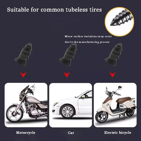 Top Tier Tire Repair Plugs Flat Tire Rescue Kit 100 Piece Heavy Duty Rubber Auto Patch Strips for common tubeless tires.