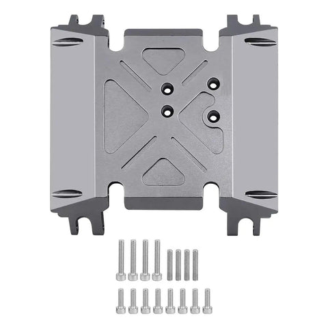 CNC Aluminum Center Gearbox Mount and Transmission Skid Plate for Axial Wraith 1 by 10 RC Crawler 90018 Gray Upgrade Part