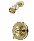 Polished brass shower head and valve, Magellan Shower Only For KB1632 Solid Brass Pressure Balanced Valve Half Inch IPS Inlet
