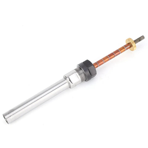 Adjustable 6mm Pen Turning Mandrel for Wood Lathe Projects With Bushing, Steel Construction, side view showing tapered shaft.