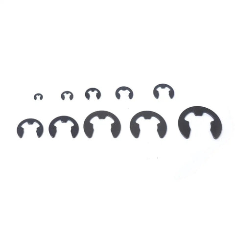 160 Piece E Clip Retaining Ring Snap Ring Kit With 2mm To 12mm Sizes arranged on white background