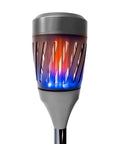 Solar Powered Tiki Torch Lantern Zapper With Realistic Flickering Flame, All In One Outdoor Light For Yard And Patio