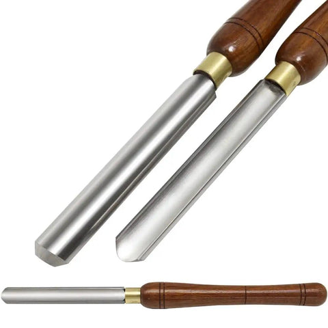 Top Shelf Wood Turning Roughing Gouge Kit Dead Nuts Sharp Carbide Tipped Lathe Chisel, HSS blade, walnut grip, for efficient stock removal.