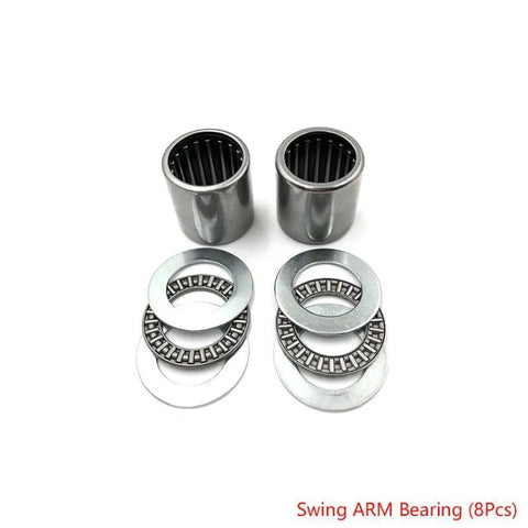 All In One Motorcycle Swing Arm Repair Kit With Needle Roller Bearings Bushings And Oil Seals For DRZ400 Series RM125 And RM250 Plug And Play DIY Friendly Maintenance Kit For Smoother Ride And Long Lasting Performance, 8-piece bearing set
