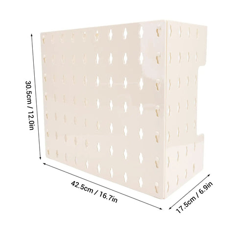 Gas Water Heater Shielding Cover With Pegboard Wall Mount Heavy Duty Pipe Protection, showing dimensions and rectangular design
