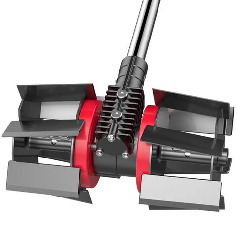 Rugged Heavy Duty Garden Tiller Cultivator Attachment With Metal Construction And Hoeing Furrowing Soil Loosening Wheels For Farming Orchards